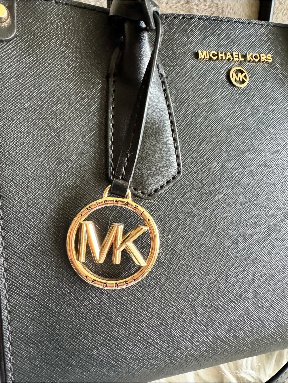 Michael Kors Black Saffiano Leather Top-Handle Satchel